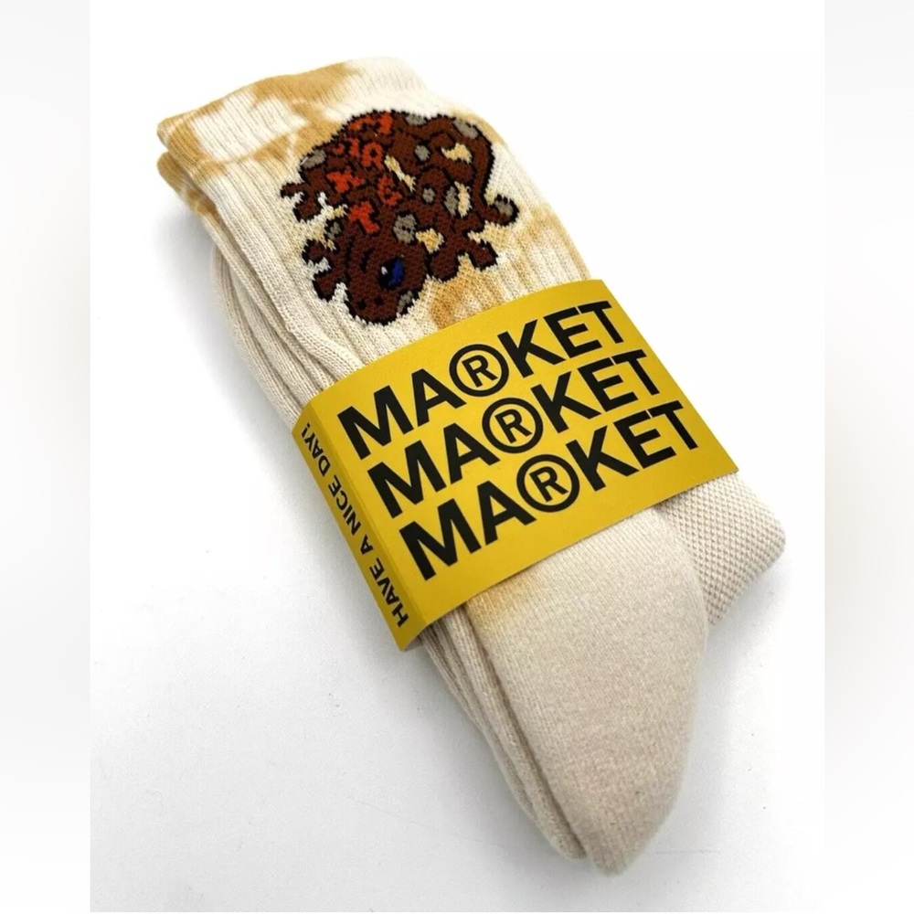 Market Socks LIZARD TIE DYE Cream Color